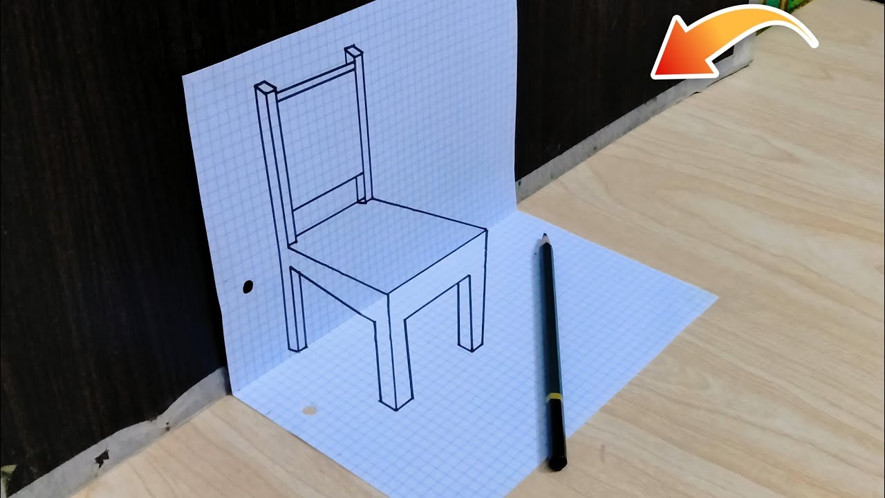 How to Draw a 3D Chair 🪑 | Mind-Blowing Optical Illusion! 😱 | #3D #Drawing