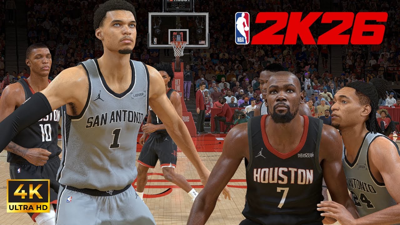 NBA 2K26 | Spurs vs Rockets | Wembanyama vs Durant | 4K Ultra Realistic Full Game Jan 20 2026