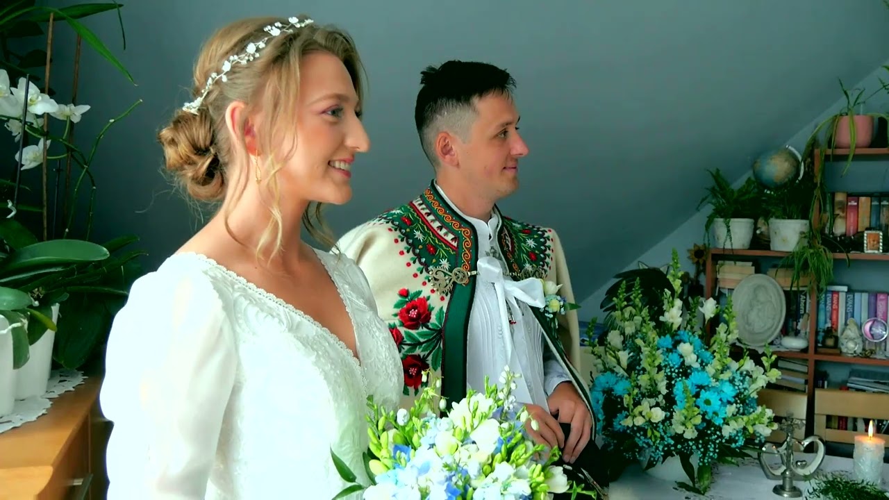 Kapela góralska ZAWRAT i przedmowa przy błogosławieństwie pary młodej