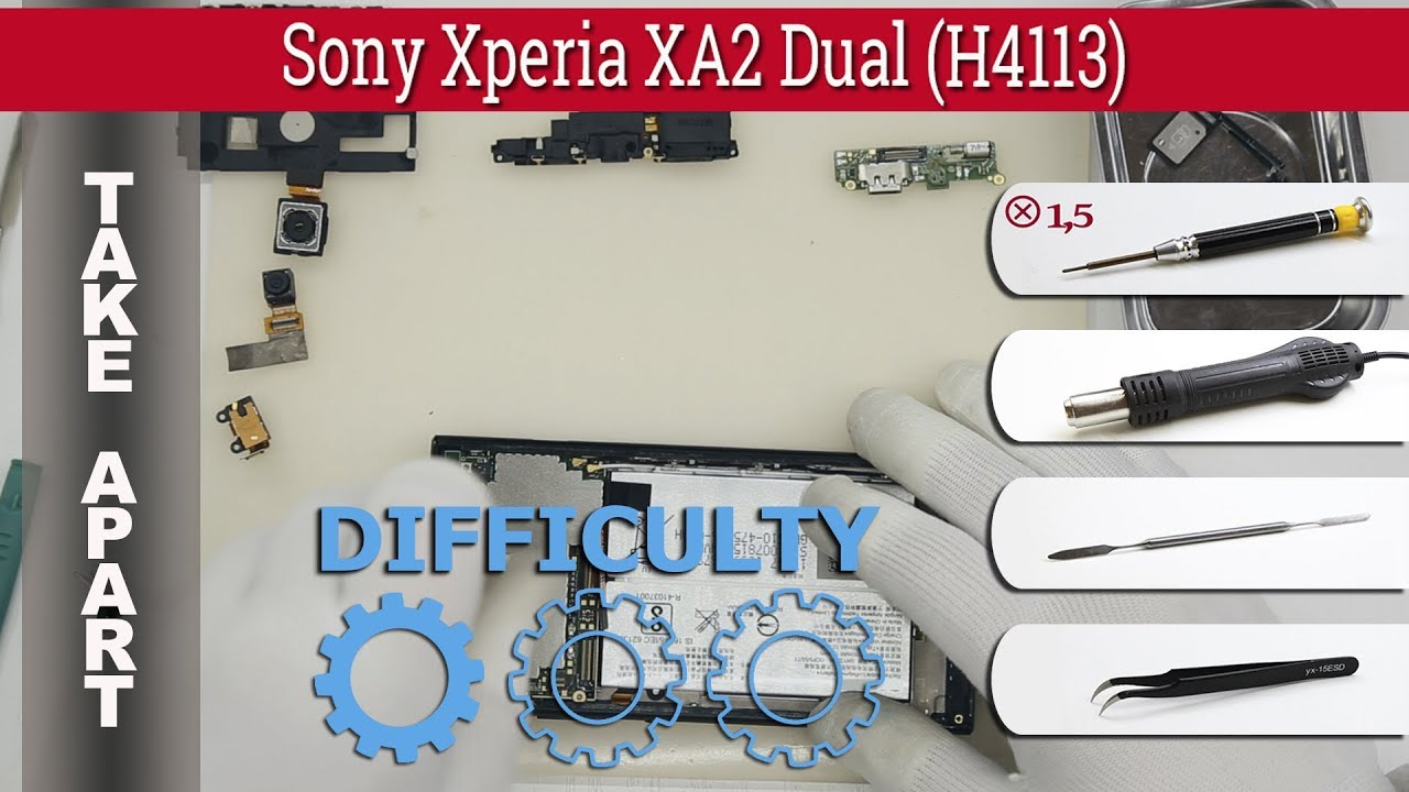 Как разобрать 📱 Sony Xperia XA2 Dual (H4113) Разборка и ремонт
