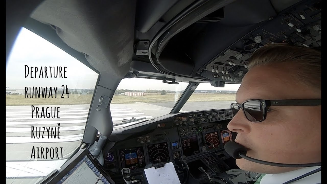 Departure runway 24 Prague Ruzyně or Václav Havel International Airport (PRG LKPR)