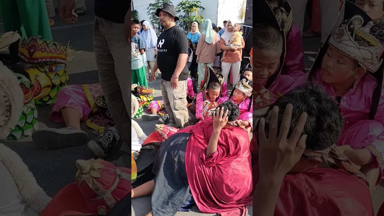 Wajah Lelah pemain wayang serimpi Karangsari #arakarakan #karnaval #serimpi
