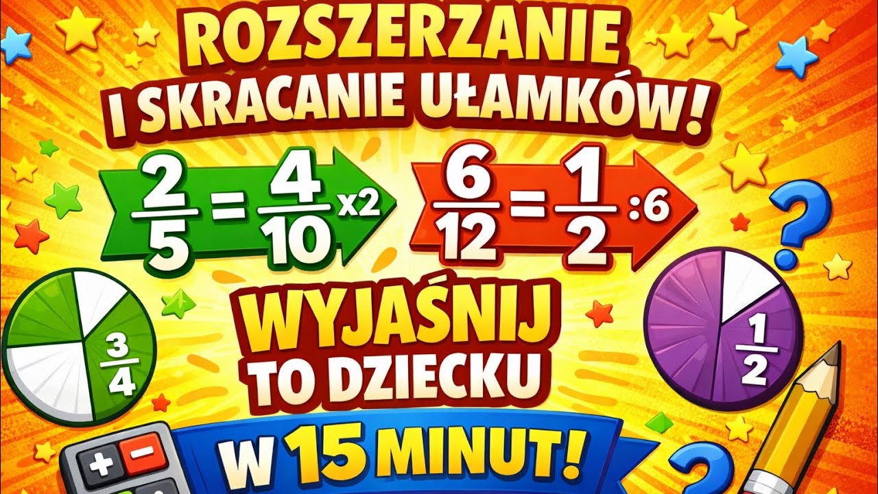 Rozszerzanie i skracanie ułamków. Wytłumacz to dziecku w 15 minut, klasa 4. Matematyka 