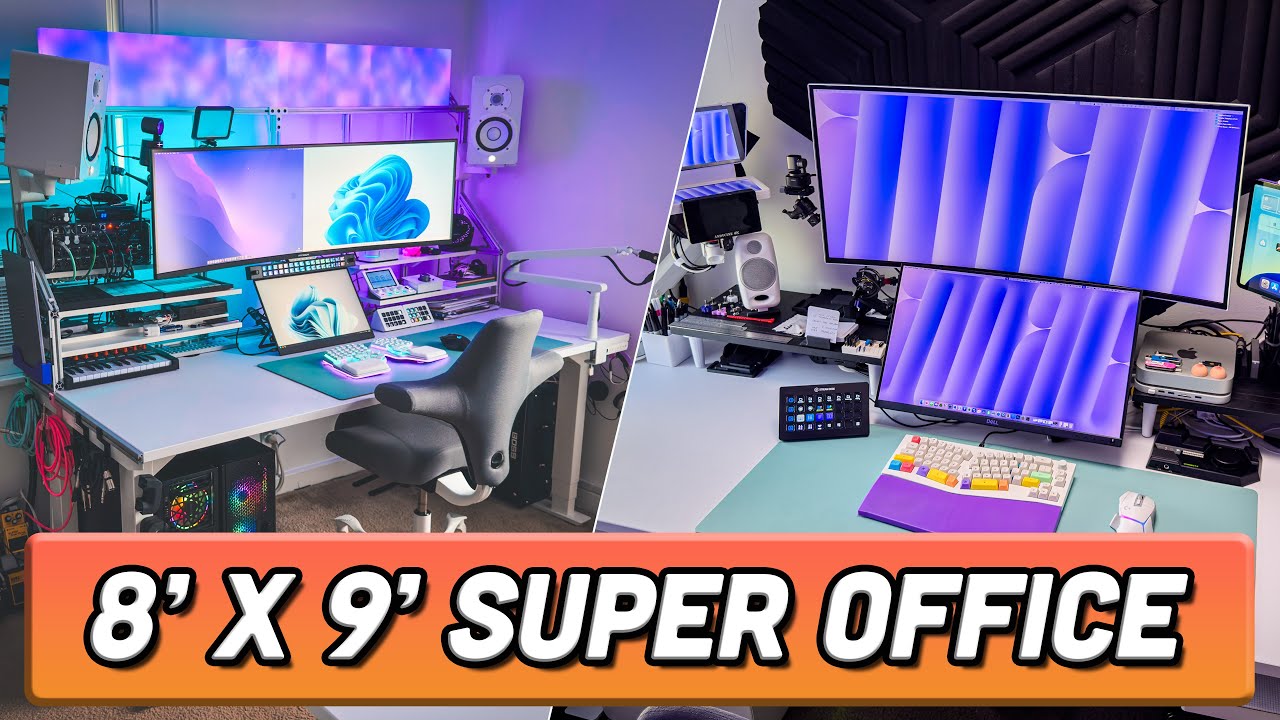 Small Office Quad PC Setup Tour | Creator/Gamer/Musician (2025)