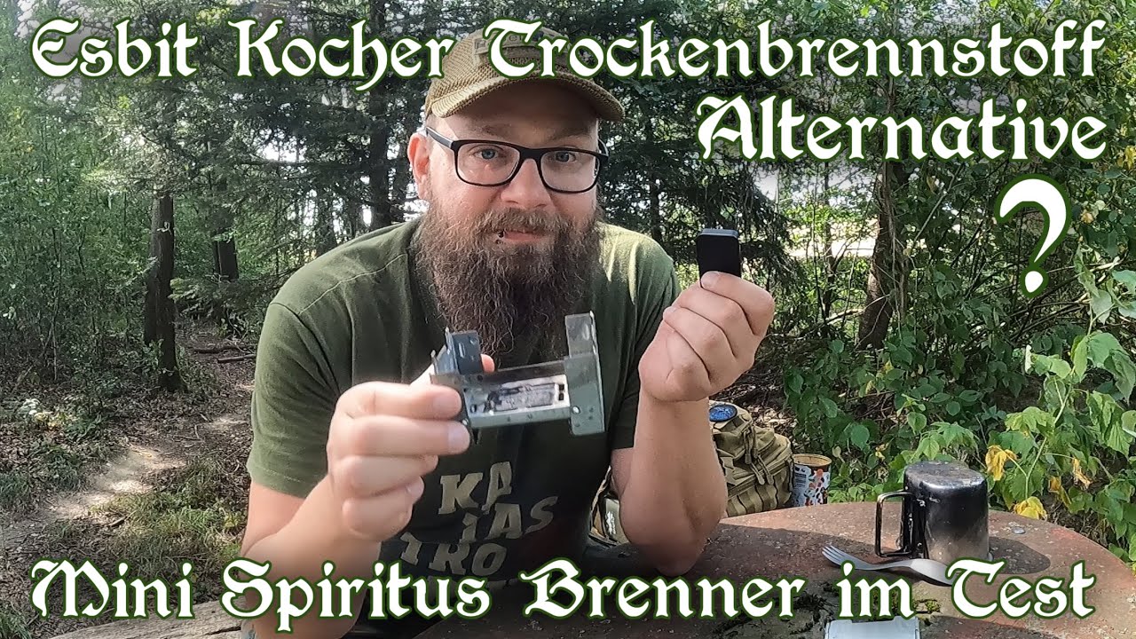 Mini SPIRITUSBRENNER im Esbit Format? Test beim Kochen - Trockenbrennstoff durch Alkohol ersetzen?