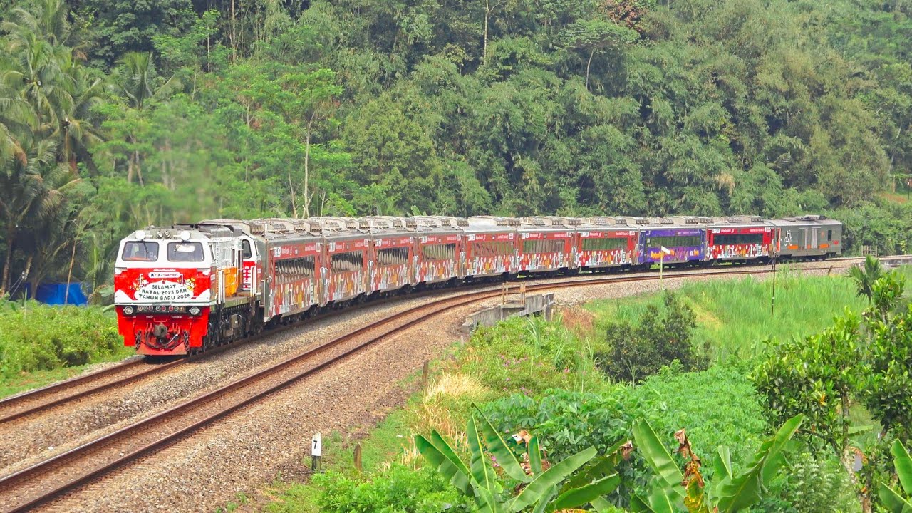 KERETA API PANJANG‼️ MENEMUKAN 25 KERETA API DI TIKUNGAN JEMBATAN DAN TEROWONGAN