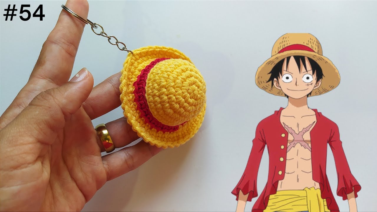 Como fazer CHAVEIRO de CROCHÊ FÁCIL - Chapéu do Luffy