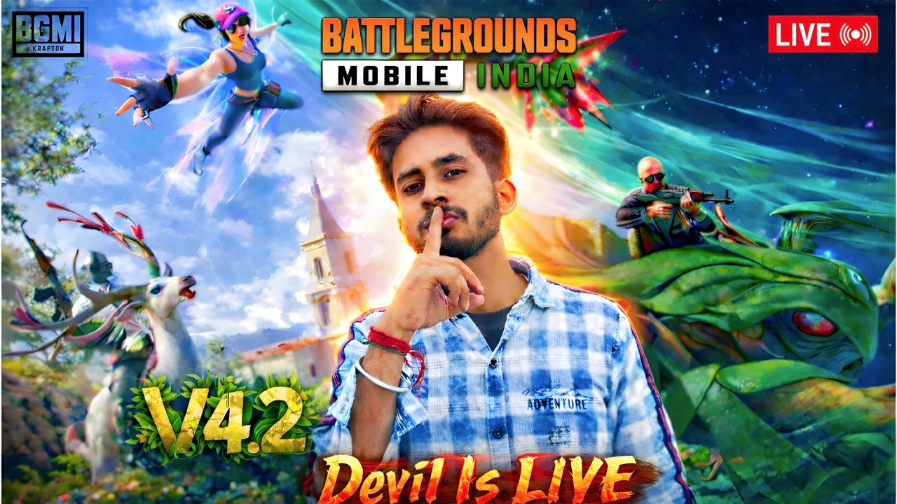 DEVIL IS LIVE IN 4.2 SOLO V SQUAD PLYGOD🔴#bgmilive #shortfeeds #shorts #shortlivestream #mobilegame