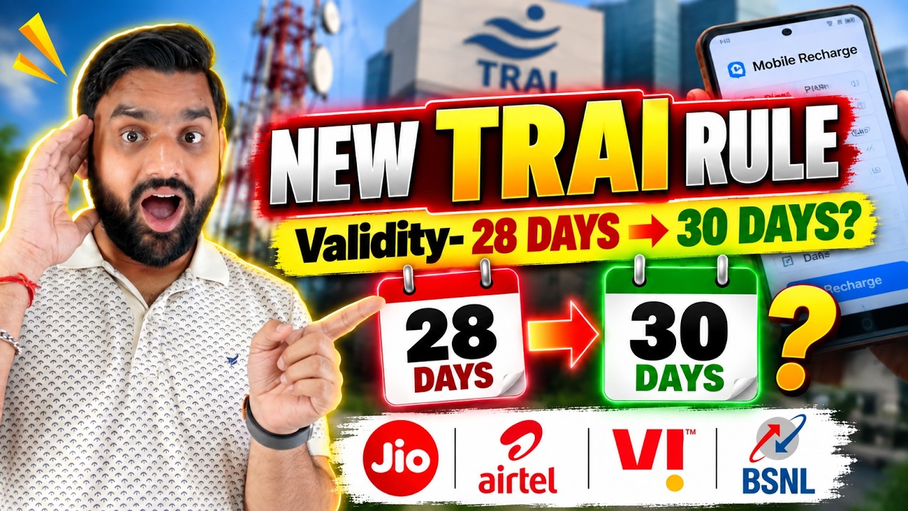 TRAI New Recharge Rule: 30 Days Validity for Prepaid Users! Jio, Airtel, Vi & BSNL Explained