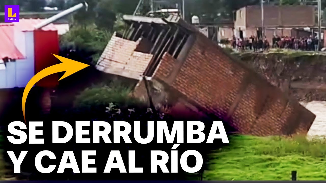 Huancayo: Casa se derrumba en directo por crecida del río Cunas
