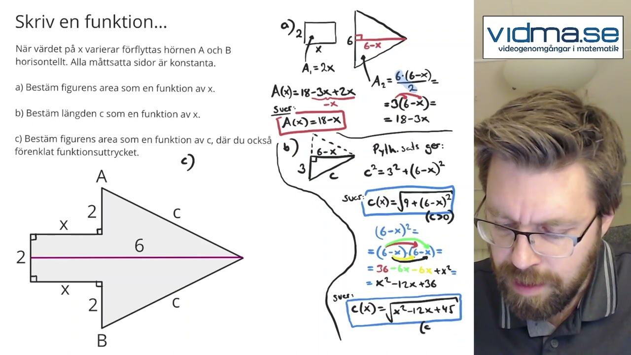 Matematik 1 och 2. Sv&aring;ra A-uppgifter: Skriv en funktion f&ouml;r...!
