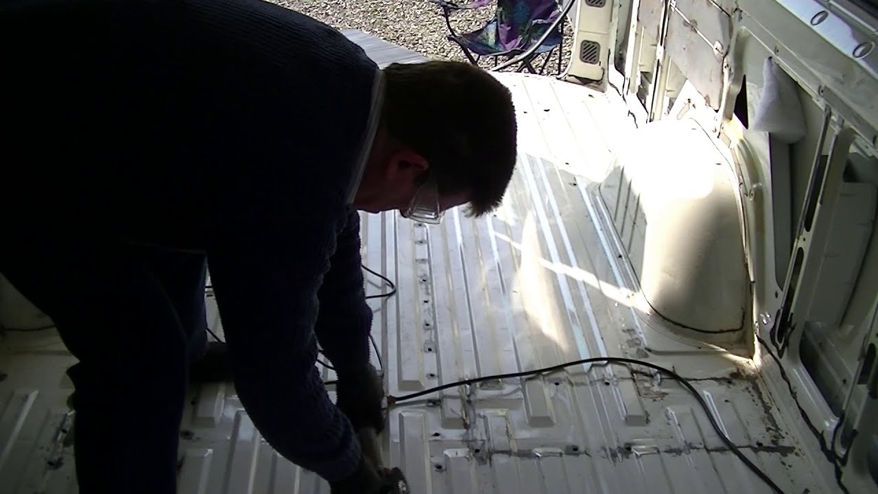 VW Crafter Van conversion part 16,  constructing the camper-van floor. treating those holes!