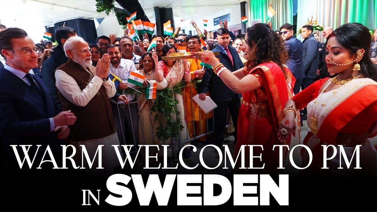 LIVE:  PM Modi arrives to a warm welcome in Sweden