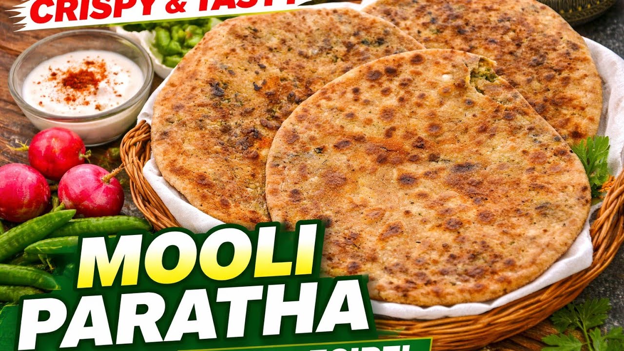 Crispy Mooli Paratha Recipe | Street Style Radish Paratha at Home