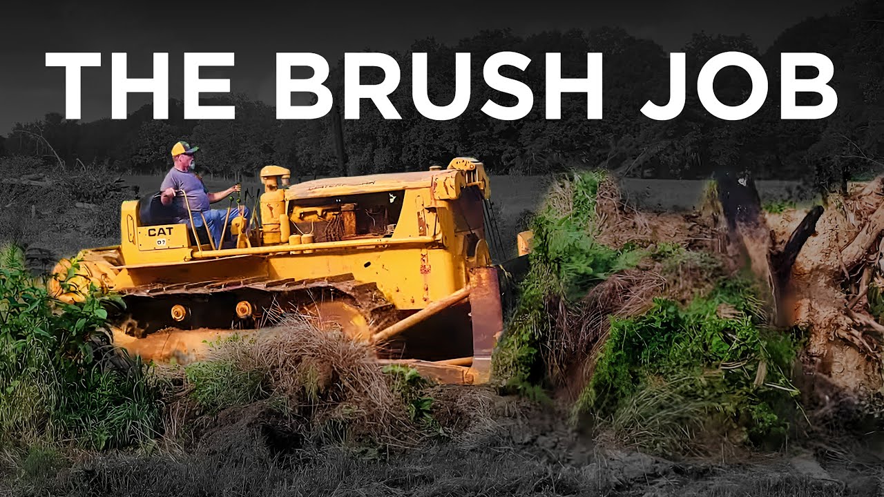 1945 CAT D7 Cleaning out Brush