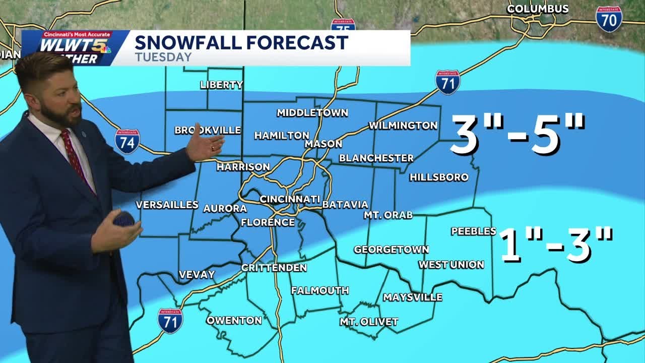 Timing out when snow showers move through Greater Cincinnati