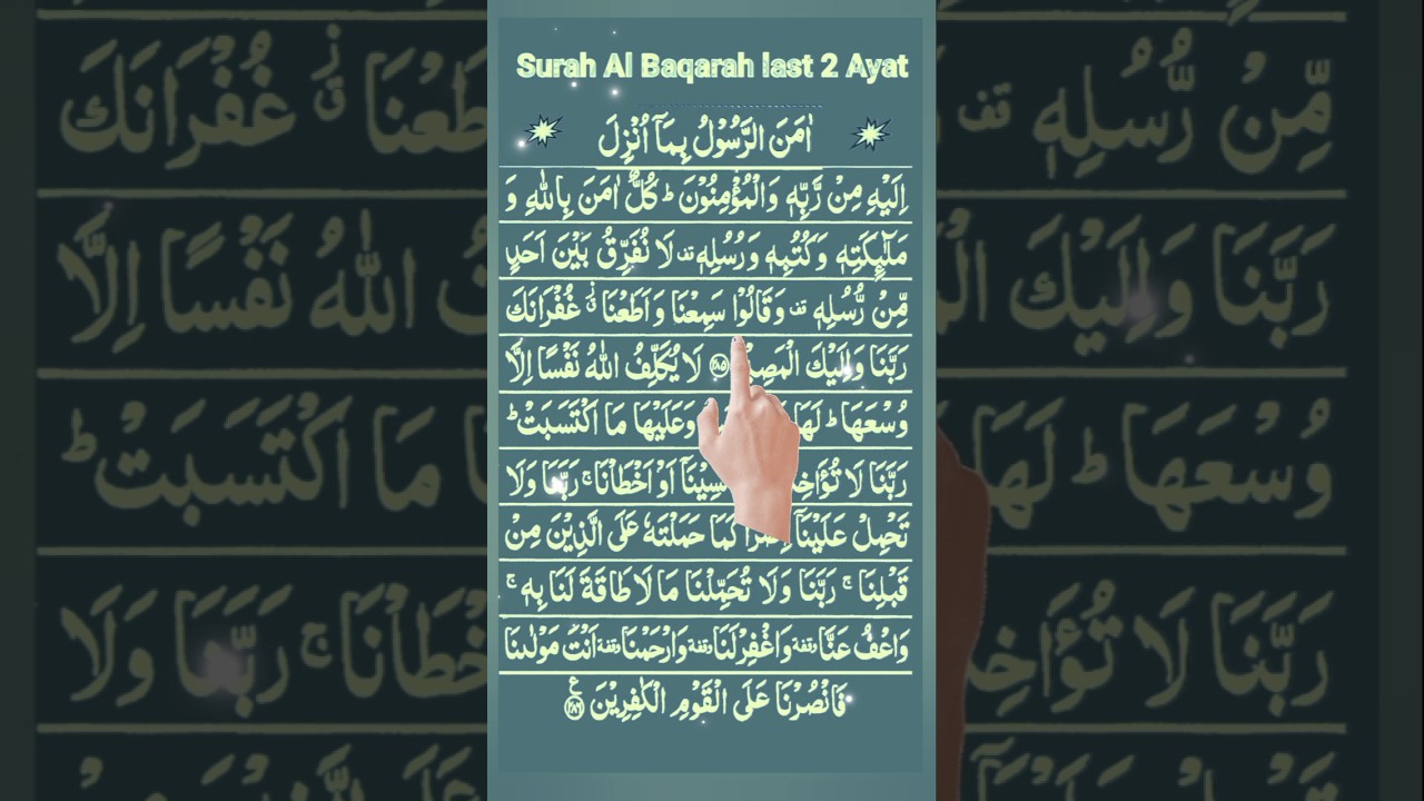 Last 2 Ayat Of Surah Al Baqarah 🕌🕋 #shorts #quran #surahalbaqarah