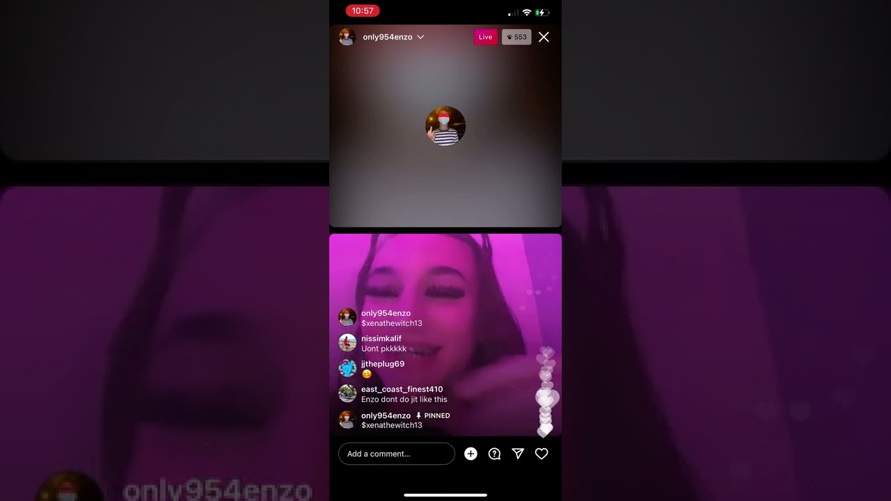 954 enzo on live talking to Liljitm3n trying to put him on with a tranny 😂