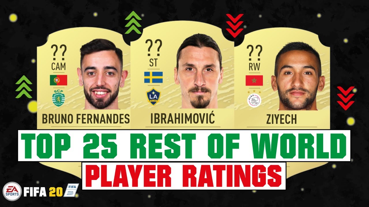 FIFA 20 | TOP 25 BEST REST OF THE WORLD PLAYER RATINGS 😱🔥| FT. IBRAHIMOVIC, ZIYECH, BRUNO F... etc