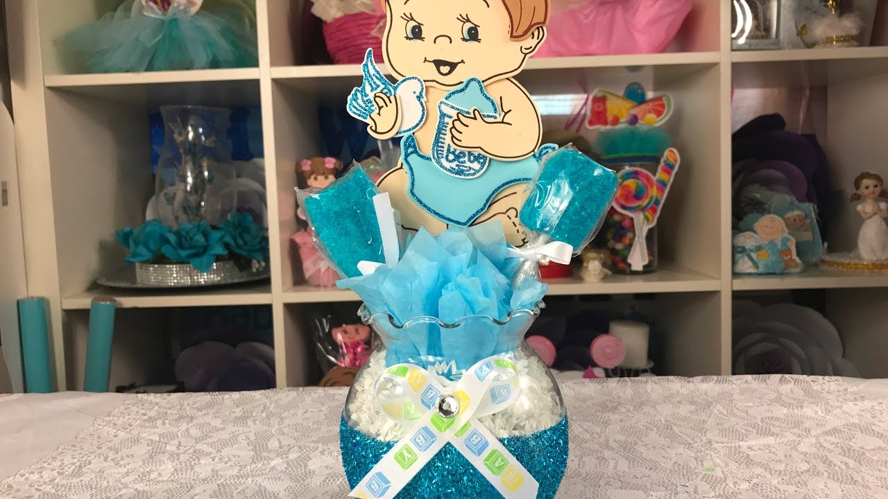 Centro de mesa para baby shower super facil