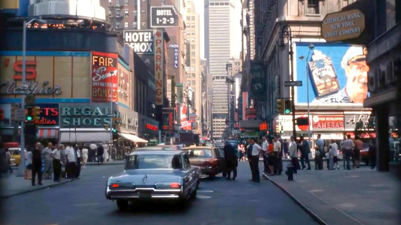 New York in 1965 [HD 60fps] 1960s Manhattan Streets