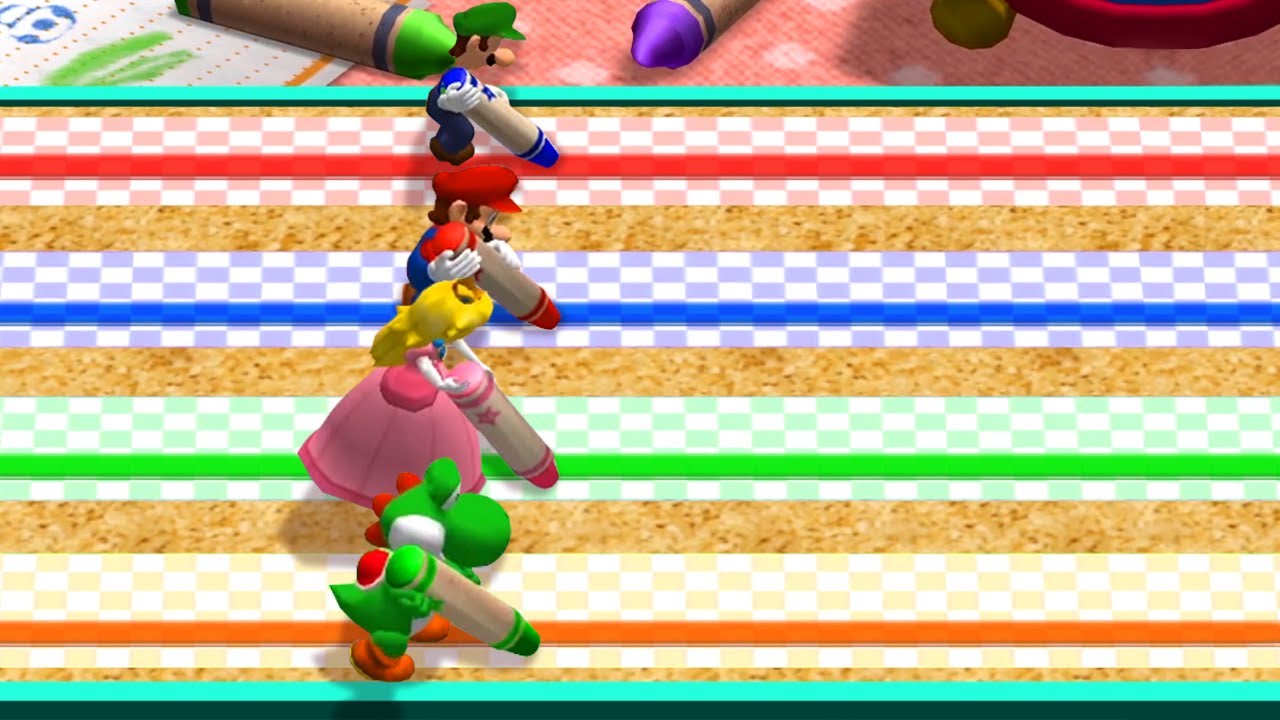 Mario Party 4 MiniGames - Mario Vs Yoshi Vs Luigi Vs Peach (Master Difficulty)