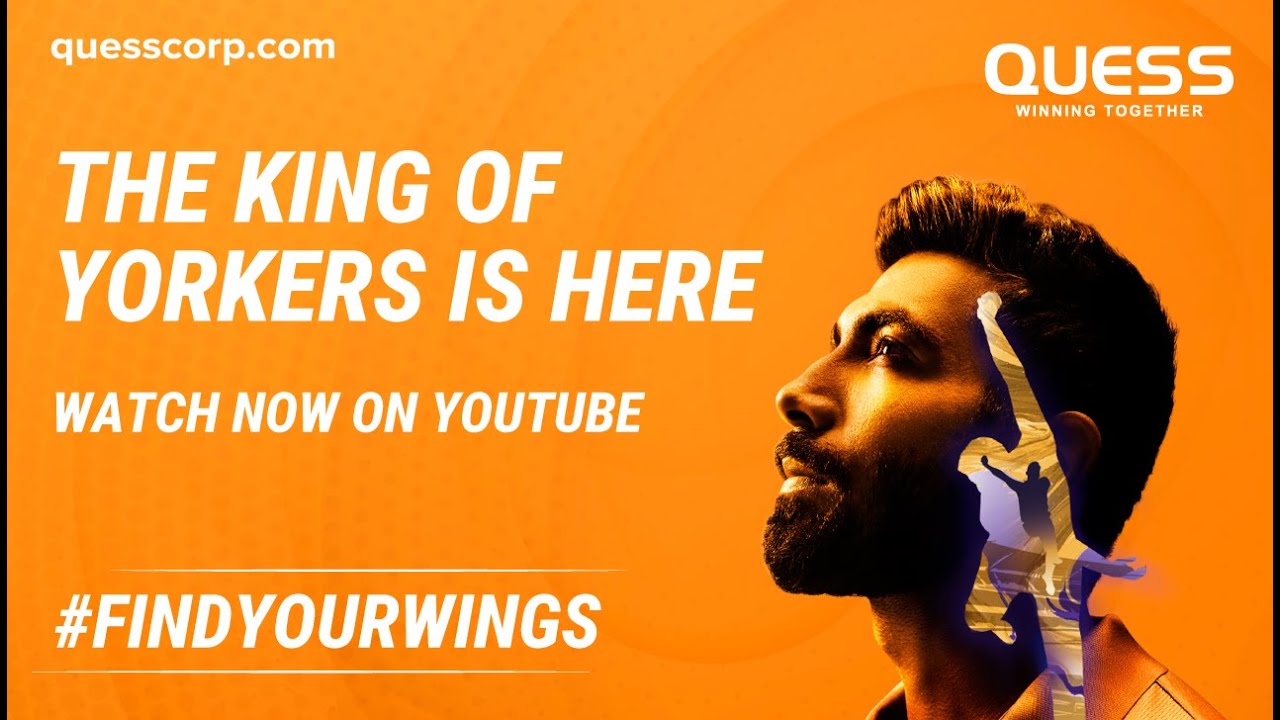 Bumrah Latest Brand AD (English) | #FindYourWings | Yorker King Jasprit Bumrah Brand AD | Quess Corp