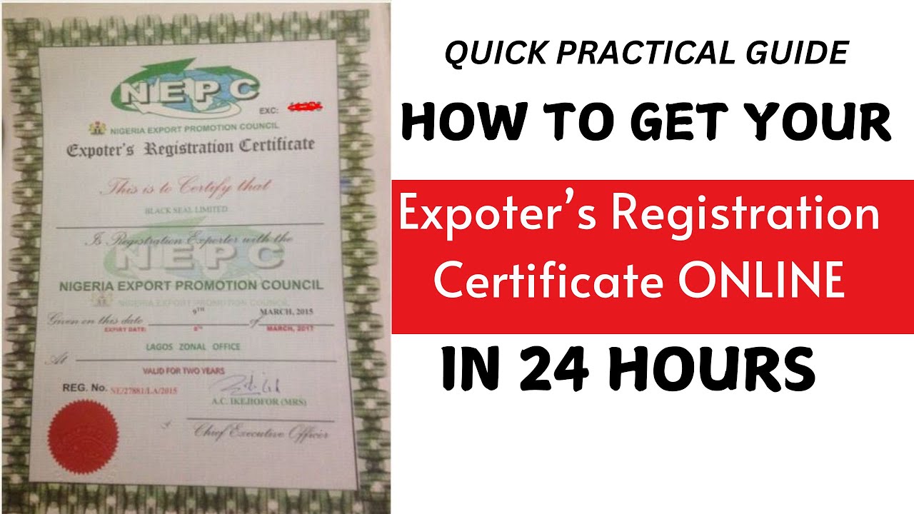 How to Get Your Nigerian Exporter’s Registration Certificate Online in Just 24 Hours  |  2025