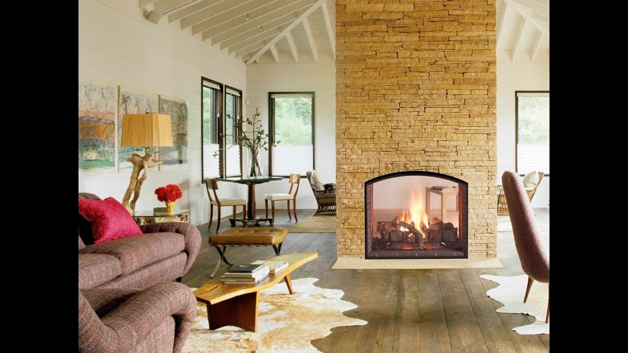 20 functional double sided fireplaces for your spacious home