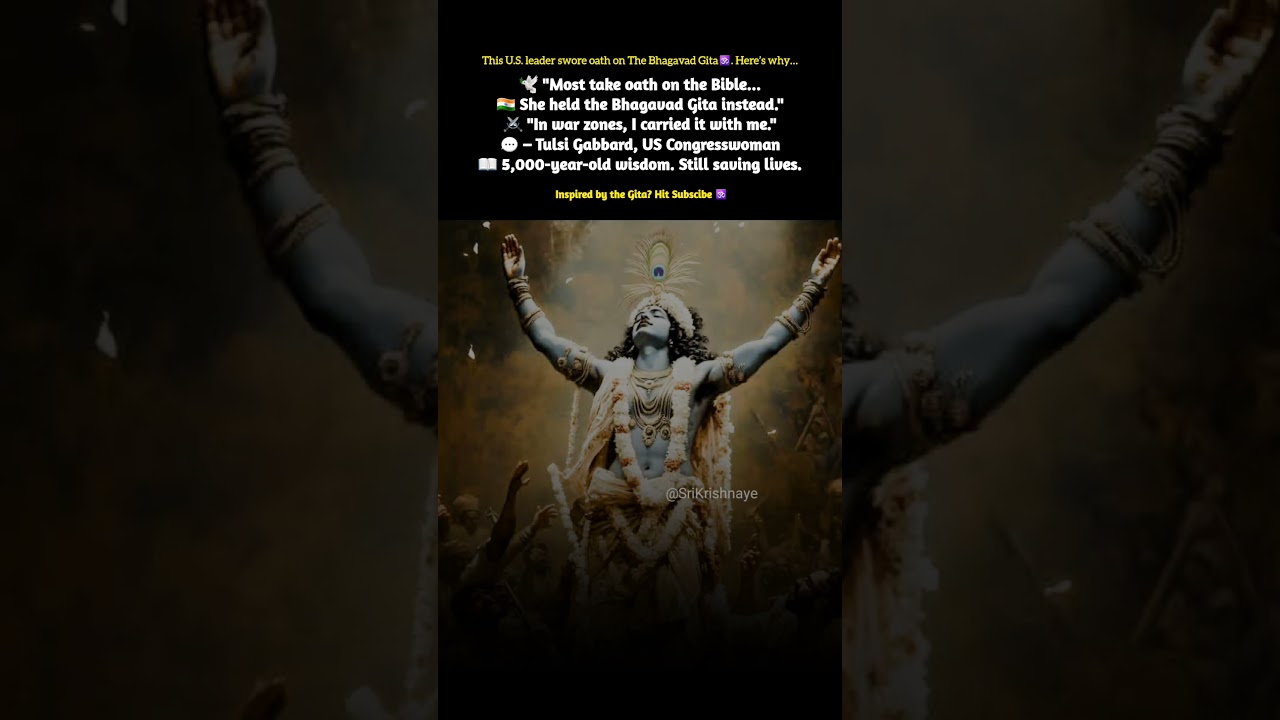 Why This U.S. Leader Carries the Gita Daily 🇮🇳📖.#shots #TulsiGabbard #BhagavadGita #gita #GitaWisdom