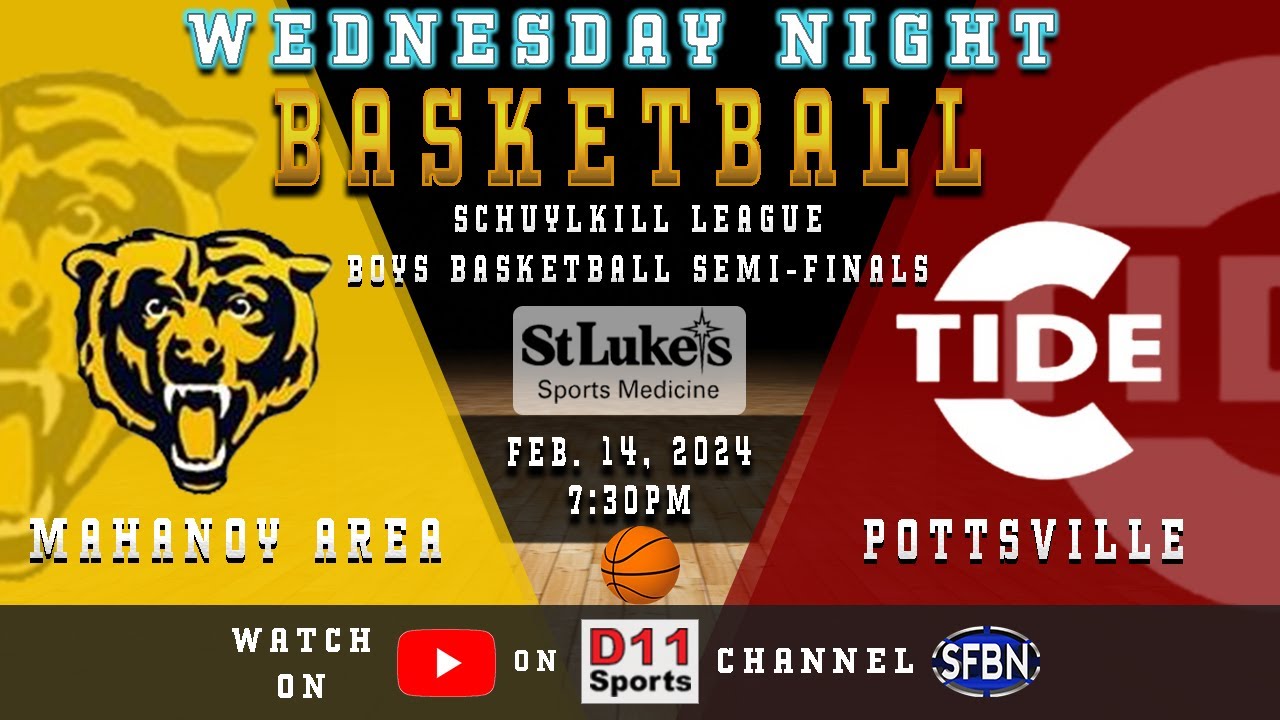 Schuylkill League Boys Basketball Semi-Finals: Mahanoy Area vs. Pottsville - 2-14-24