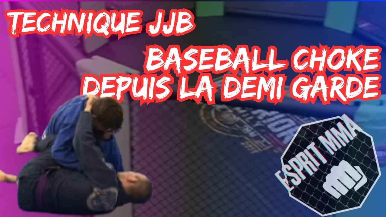 Baseball choke en demi garde, technique JJB