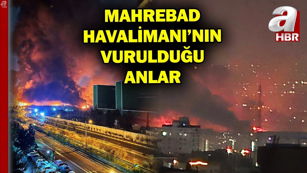 Tahran Gece Boyunca Bombalandı! İşte Mehrabad Havalimanı'nın Vurulduğu Anlar... | A Haber