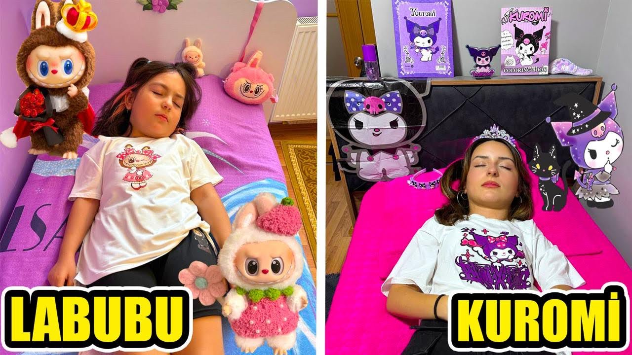 ZEYNEP VE HİRANUR BİR GÜN BOYUNCA HER ŞEY LABUBU VE KUROMİ BAYILDI !! 