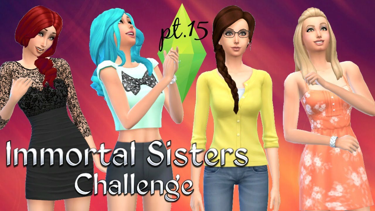 Let's Play The Sims 4: Four Immortal Sisters Challenge Part 15 - OH NO A FIRE!