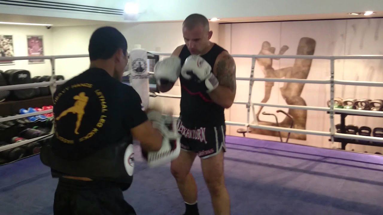 Thepnimit Sitmonchai with Kru Mariusz Slowinski in Urban Kings Gym