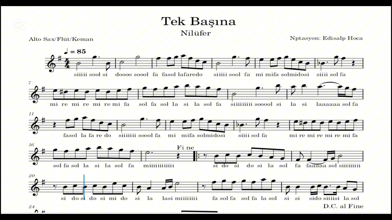 Nilüfer - Tek Başına - Alto Sax/Flüt/Keman