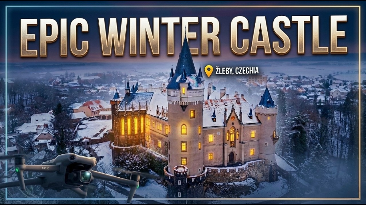 Majestic Winter Castle of Bohemia | Žleby Castle Covered in Snow | Cinematic 4K Drone Film