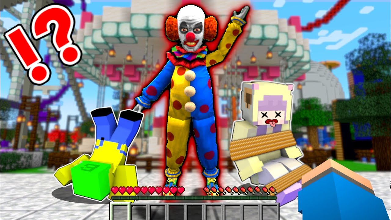 【楽しいはずの遊園地が…❓🎡】恐怖の人喰いピエロと鬼ごっこをするマインクラフト🤡【マイクラ Minecraft】ぽっぴんず