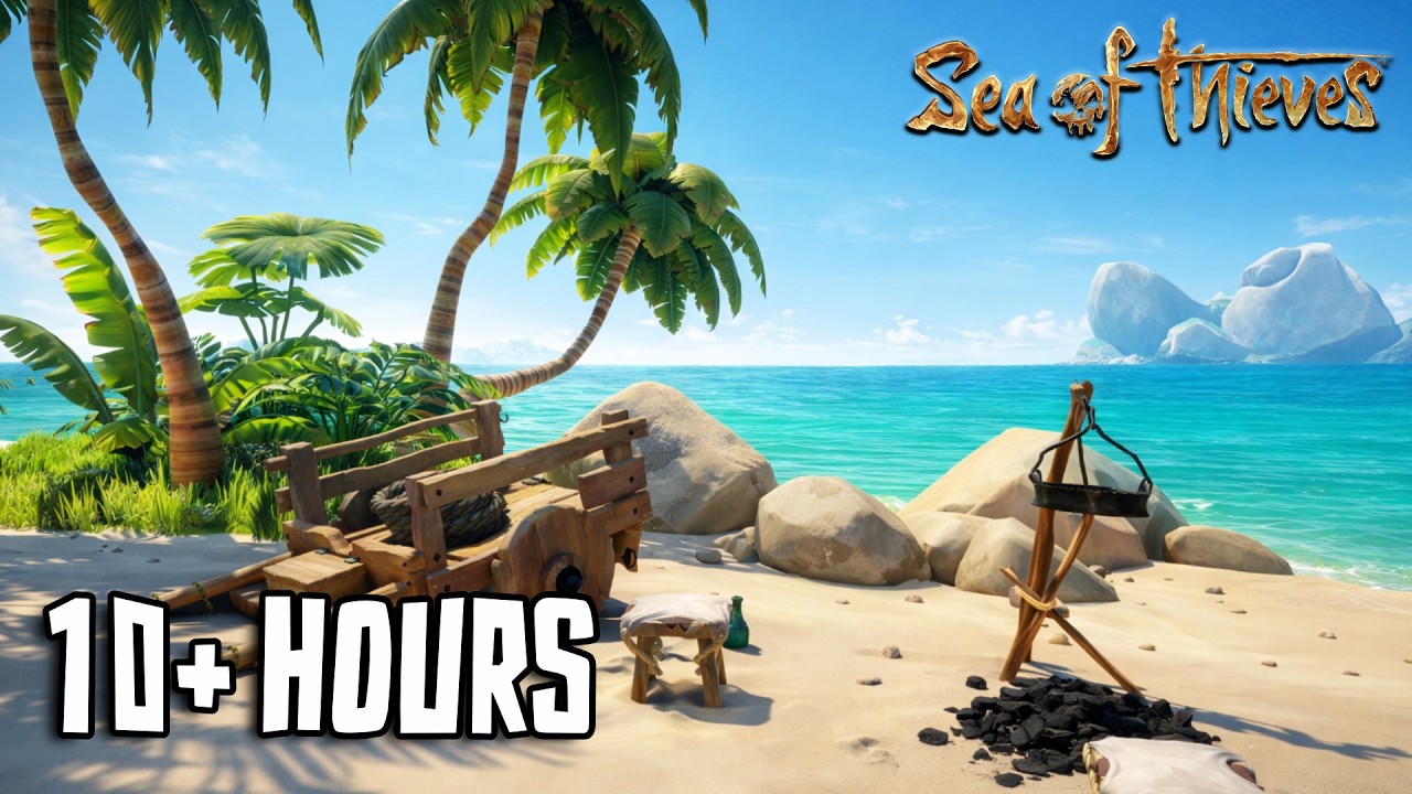 Relaxing Pirate Island Ambience from Sea of Thieves | Meditation & Focus | 10 Hours