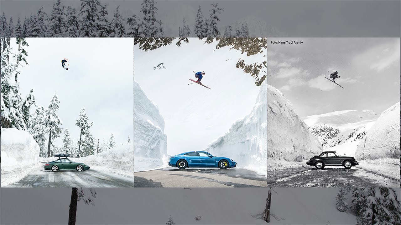 Воссоздание изображения Porsche «The Jump» 1960 года