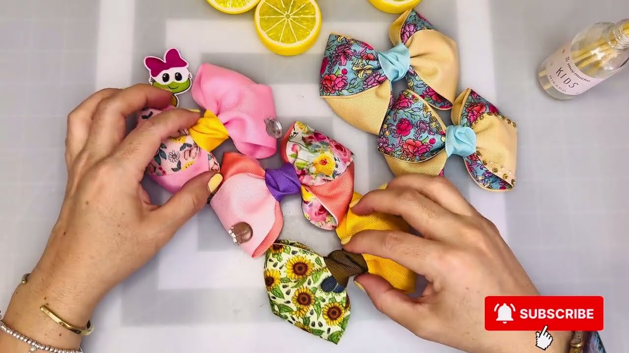Par de Moños 🎀🎀con listón de 5 cm