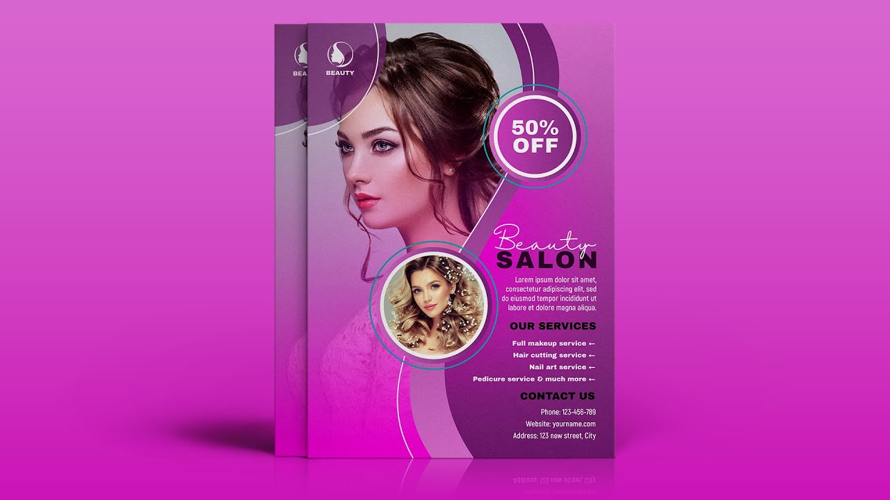 Professional Beauty Salon Flyer Design | Photoshop Tutorial