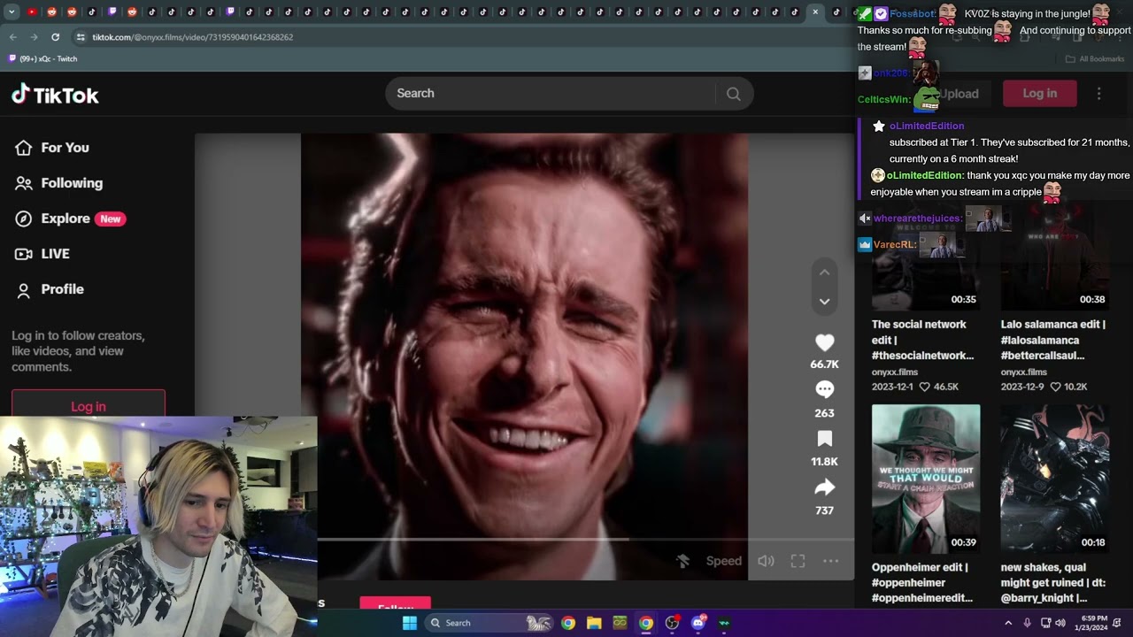 xQc смеётся над TikTok с помощью Chat!