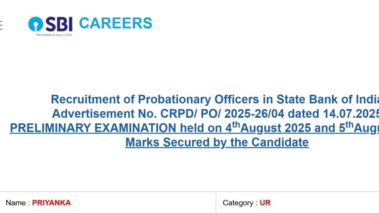 My SBI PO Pre Result 2025 🥹🥹. 