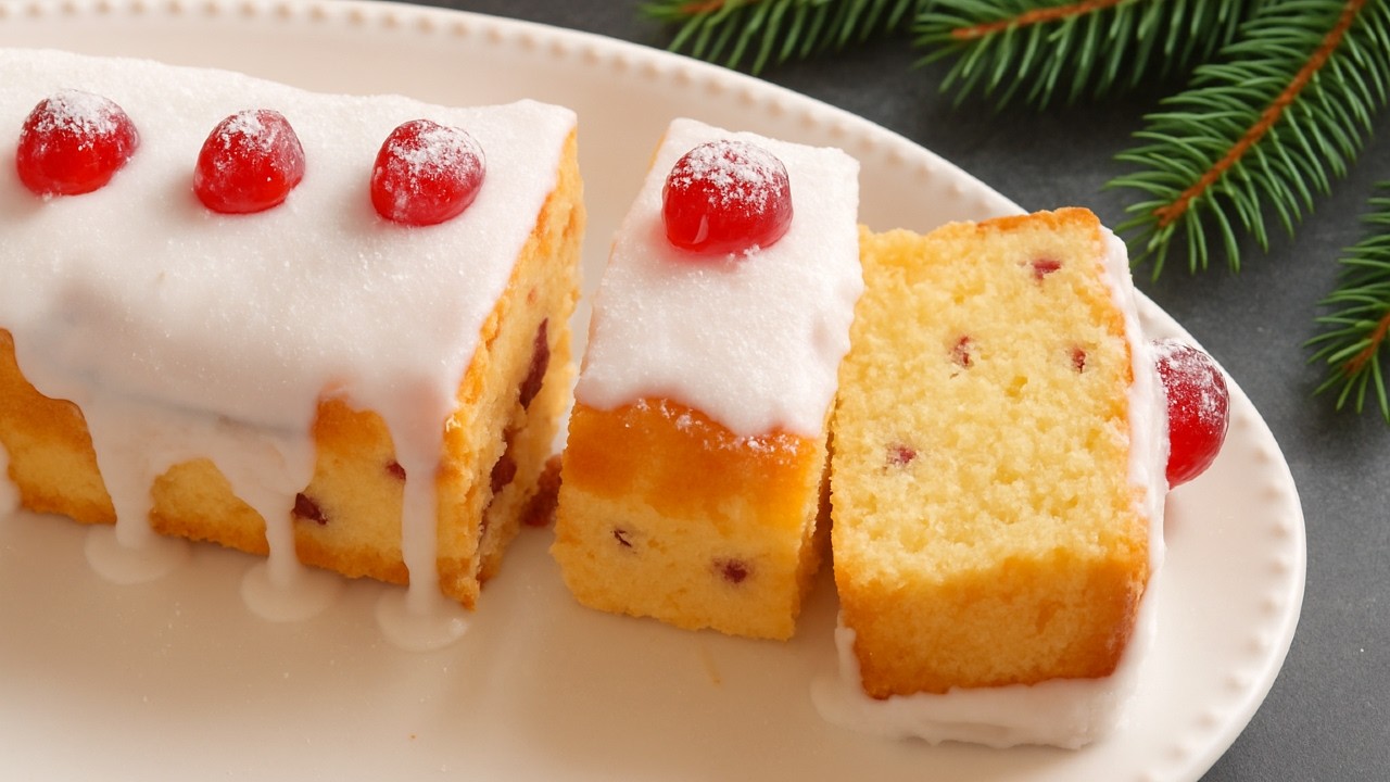 Easy Lemon Cake Recipe 🎄 For the Festive table! Lemon Drizzle Cake with Cranberries