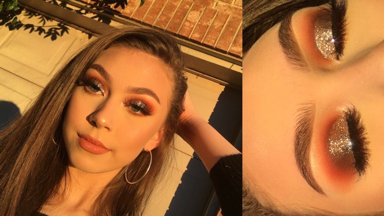 HOLIDAY MAKEUP TUTORIAL | Gold Glitter Half Cut Crease