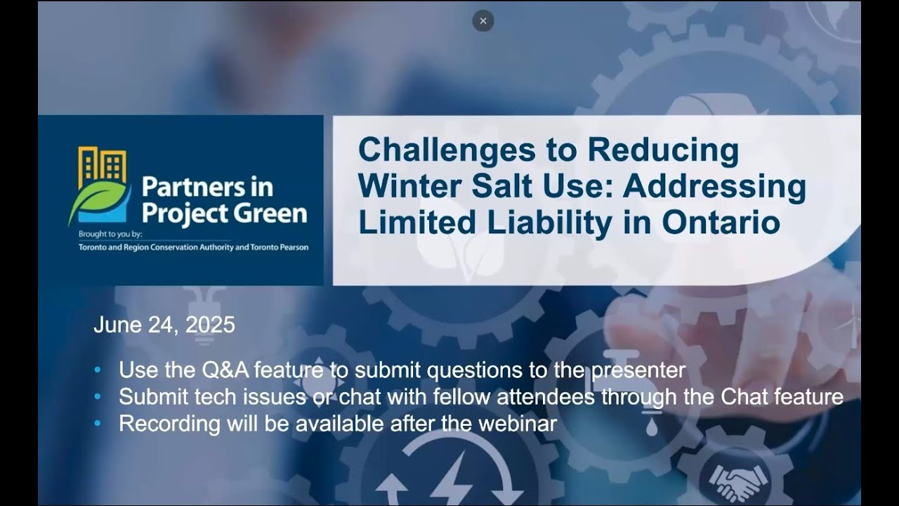 PPG Webinar: Challenges to Reducing Winter Salt Use: Addressing Limited Liability in Ontario
