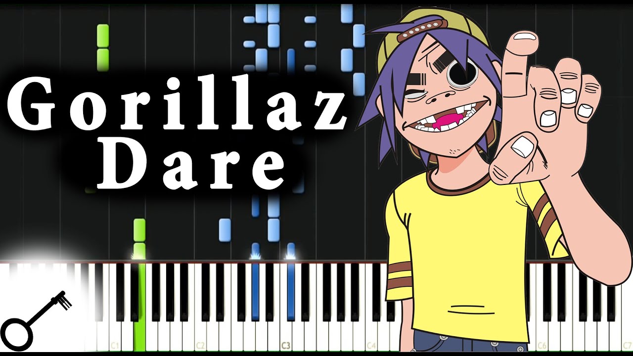 Gorillaz - Dare [Piano Tutorial] Synthesia | passkeypiano