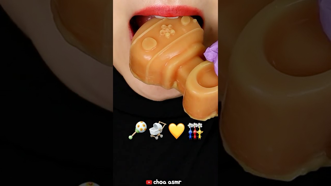 Satisfying frozen wax candy & macaron eating sound ASMR